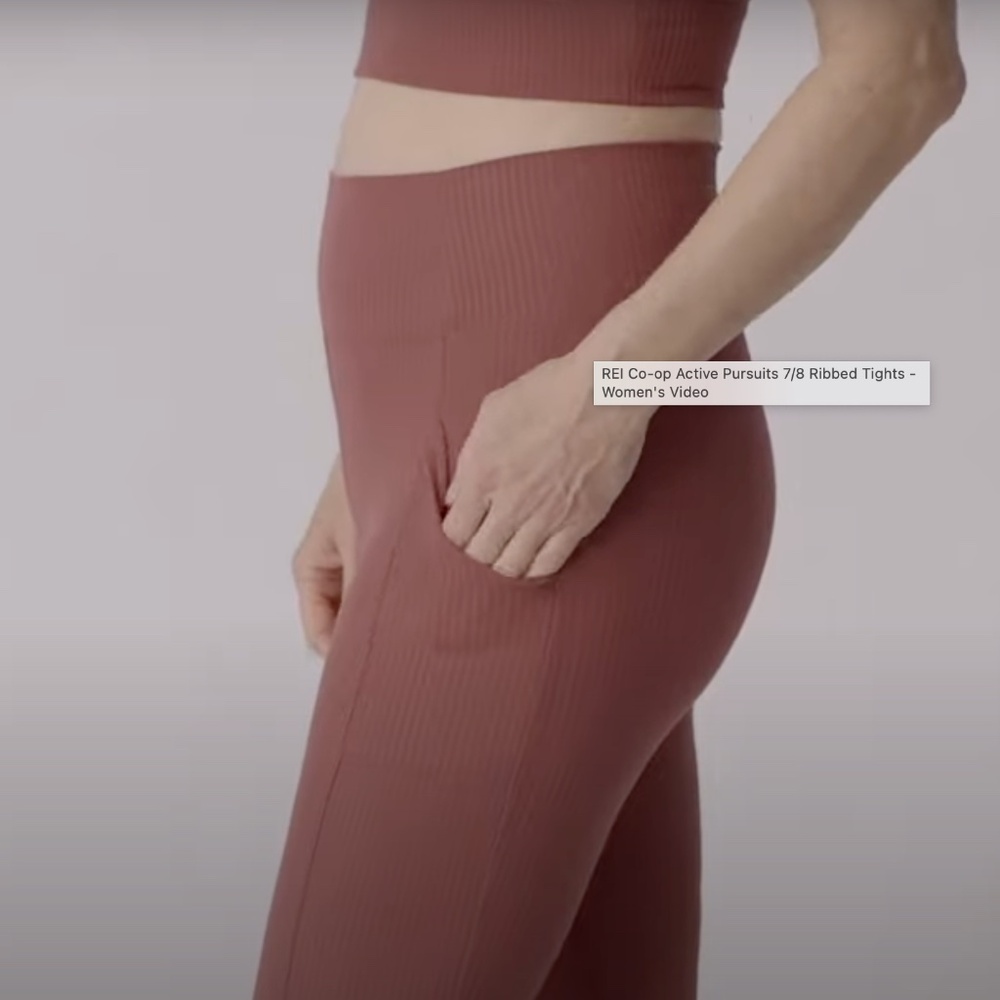 REI Active Pursuit 7/8 Rib Tights- corduroy pattern - Picture 3 of 7
